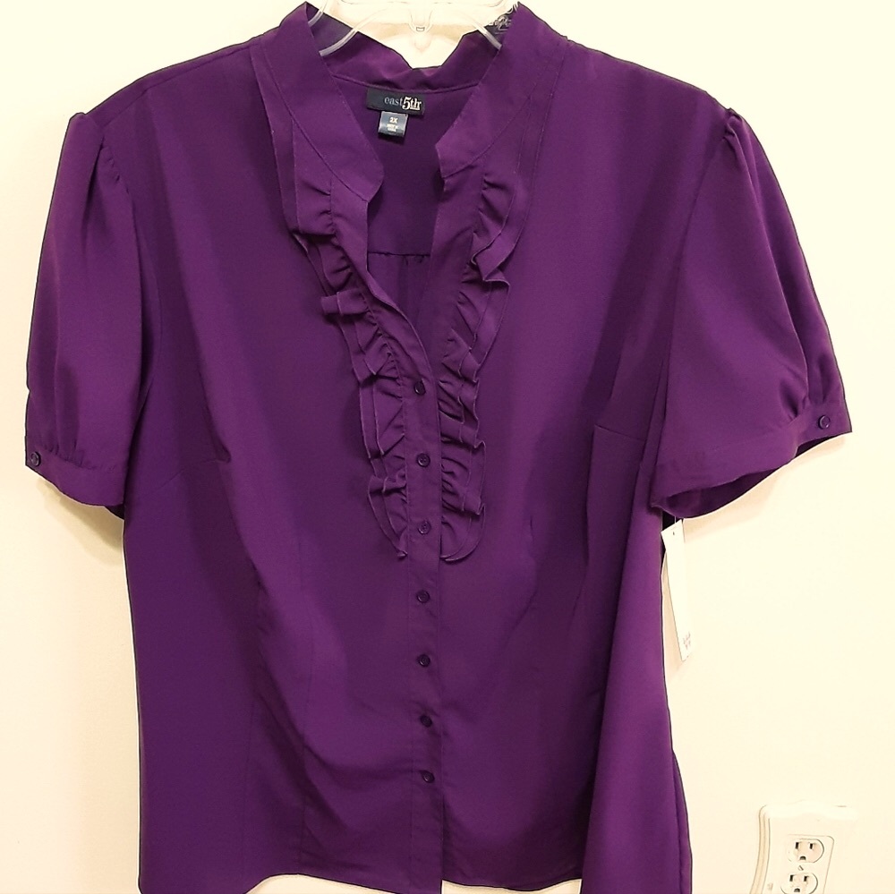 East 5th Purple Ruffled Blouse